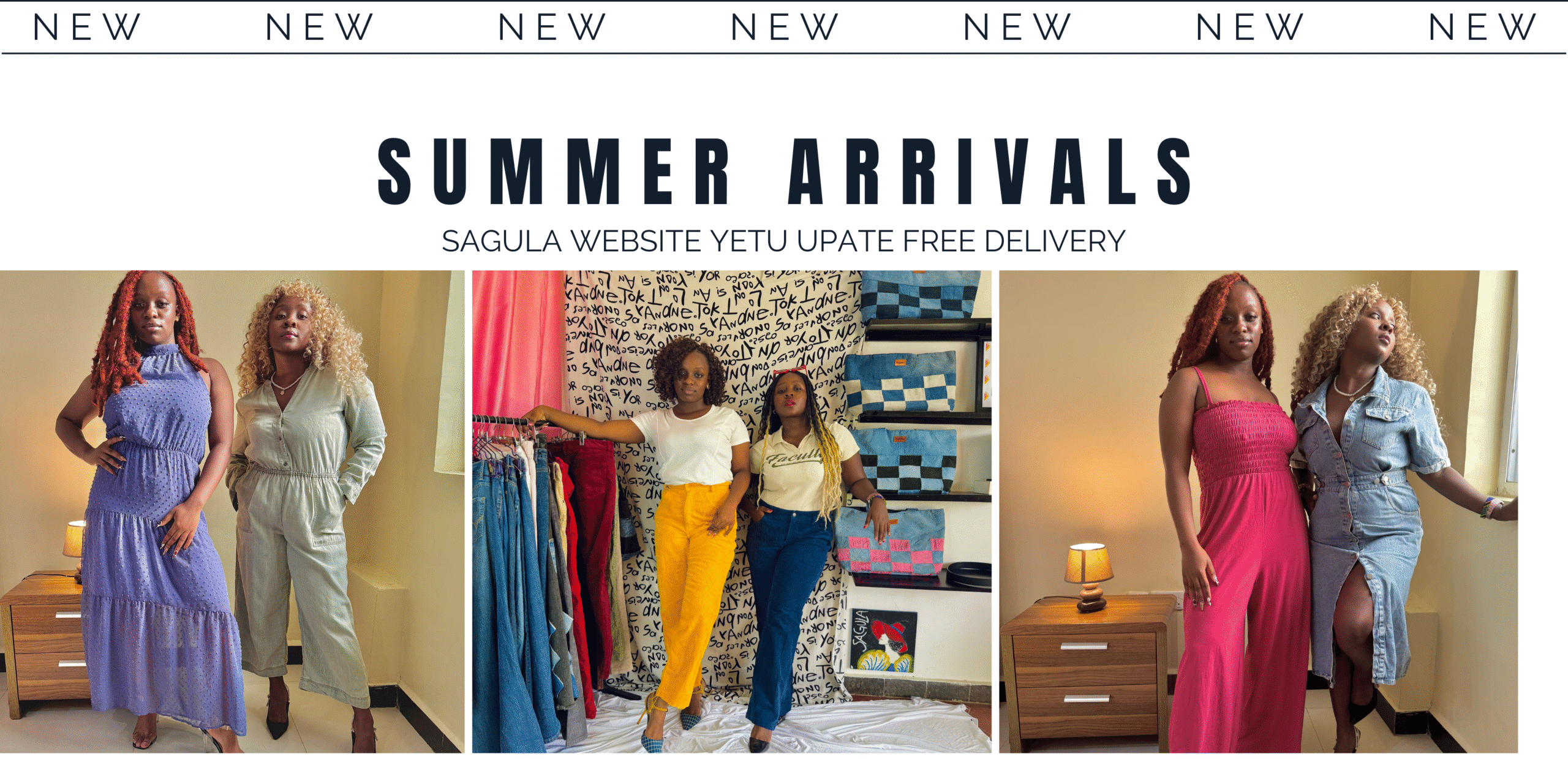 Blue White Modern Summer Arrivals Promotion Banner