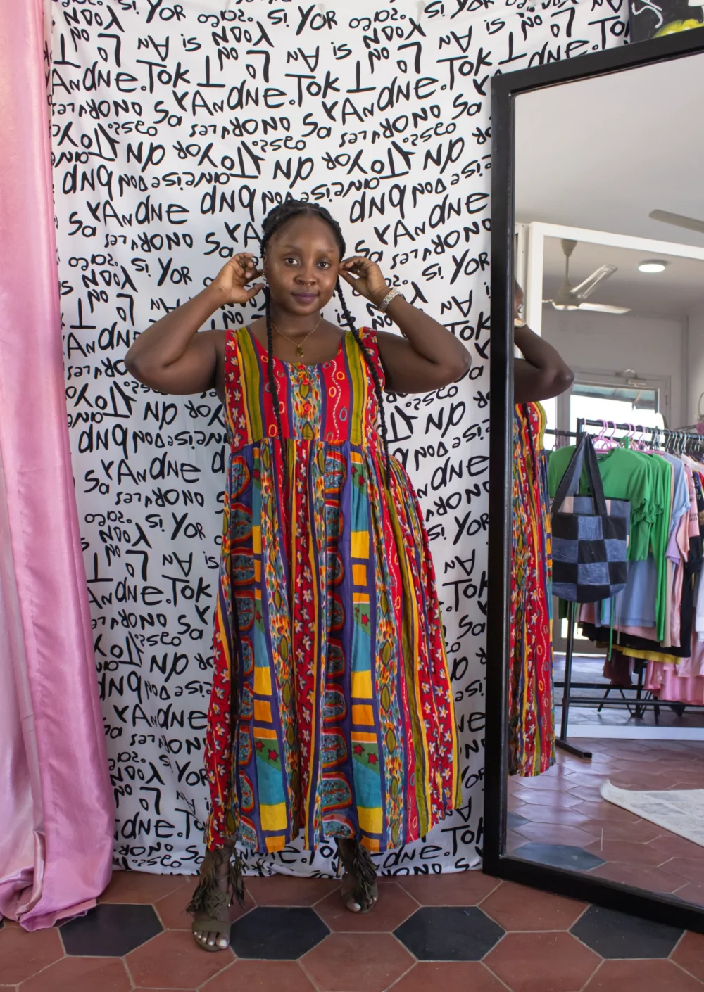 Colourful Vintage Plus Size Midi Dress