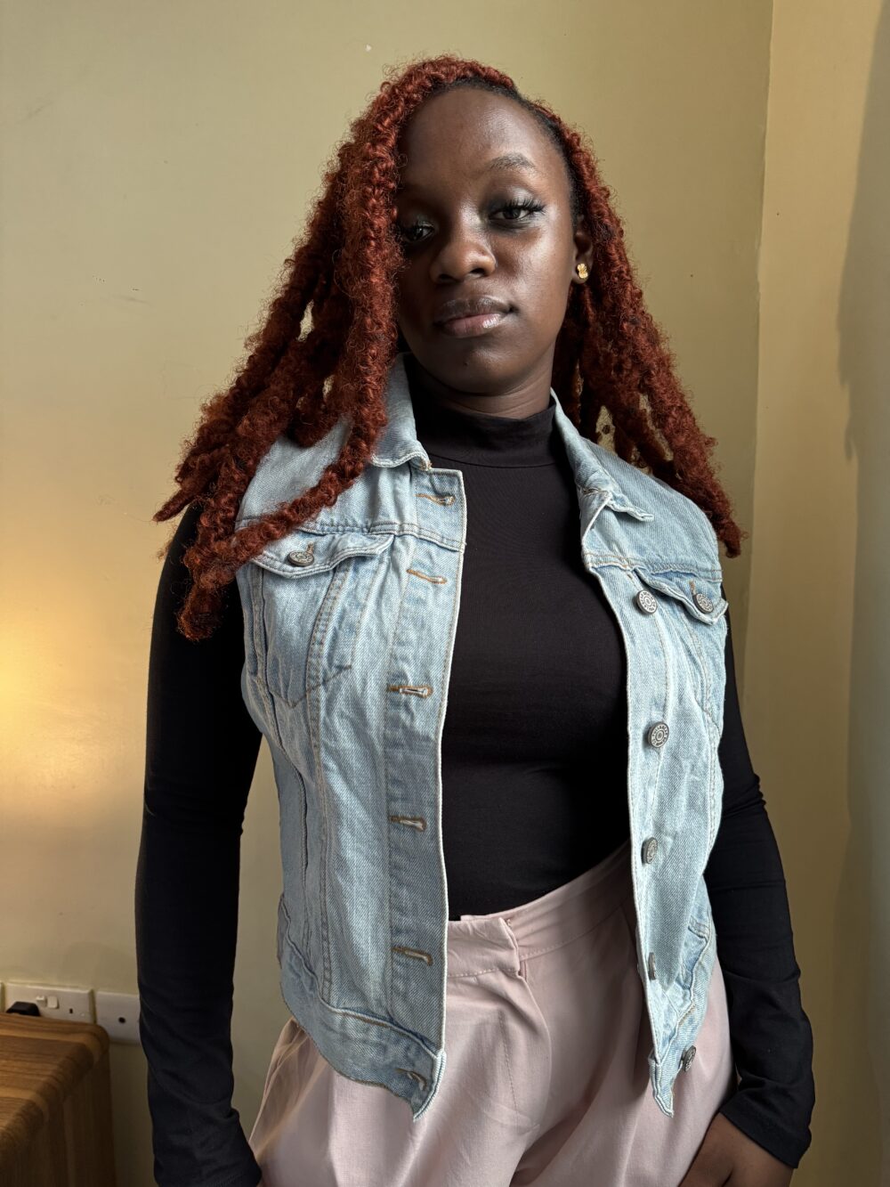 Denim Sleeveless Jacket With Pockets