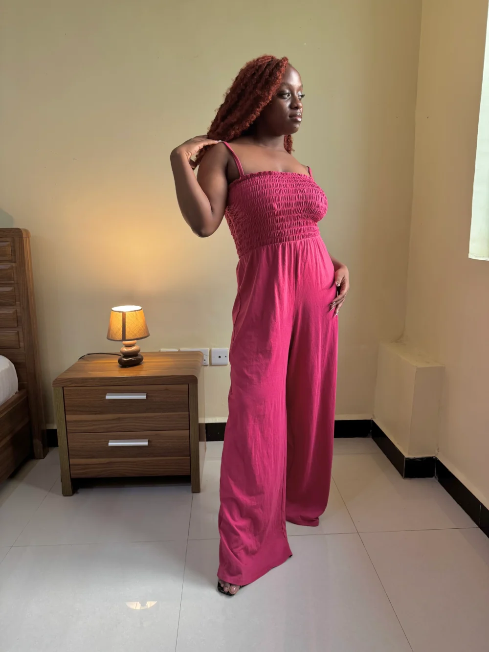 Maroon Stretchy Jumpsuit