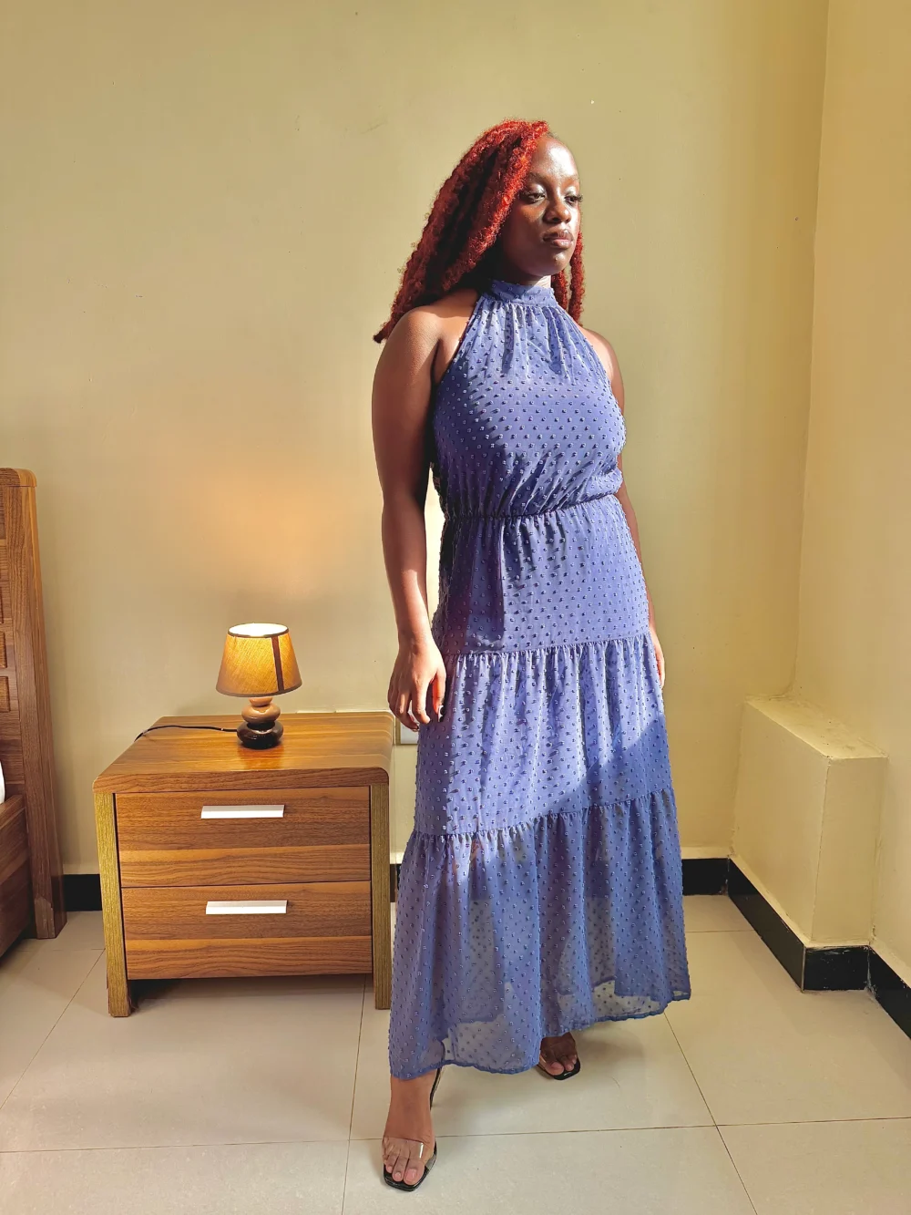 Elegant Shirred Maxi Dress